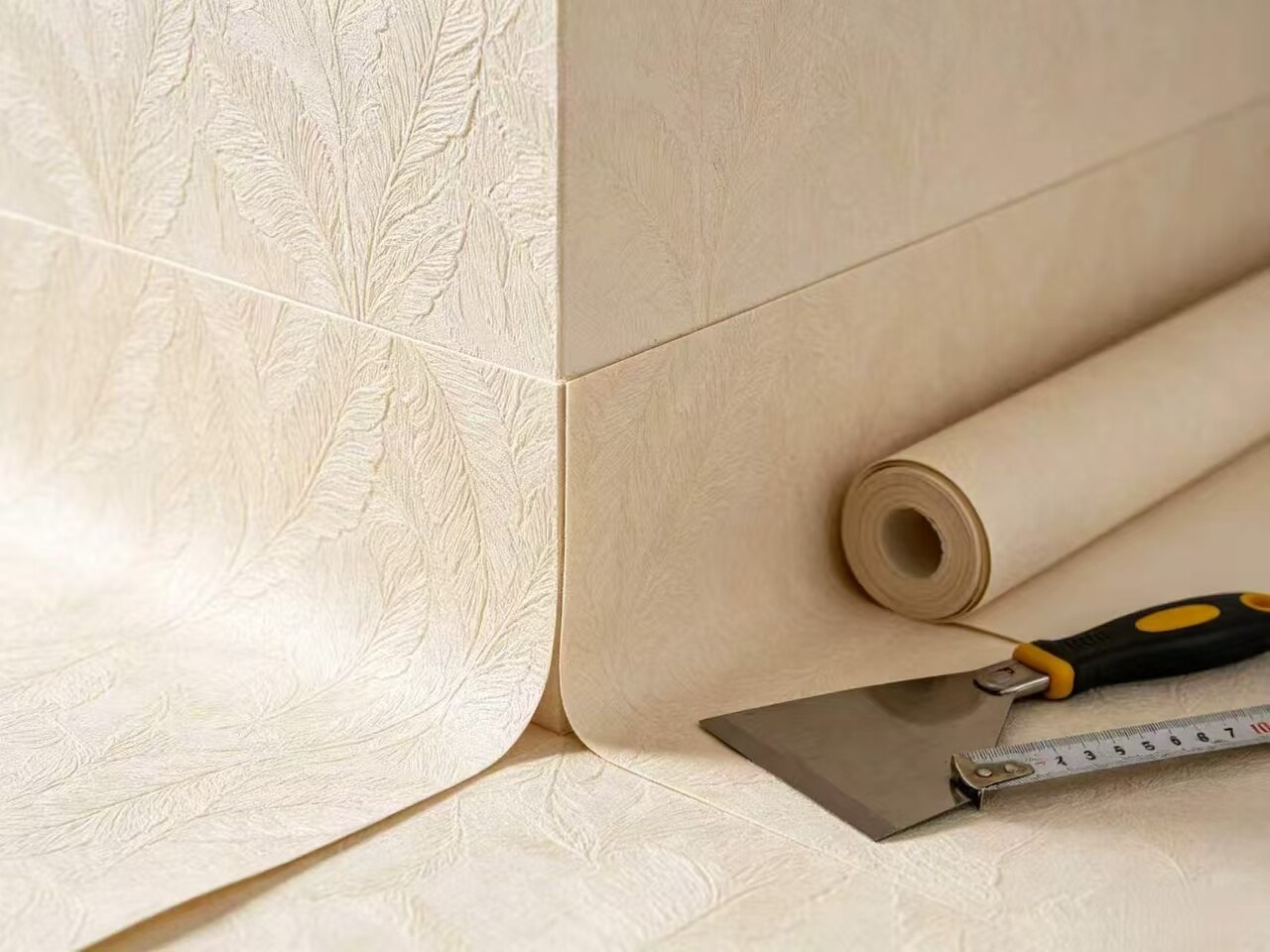 Beige Embossed Wallpaper 3