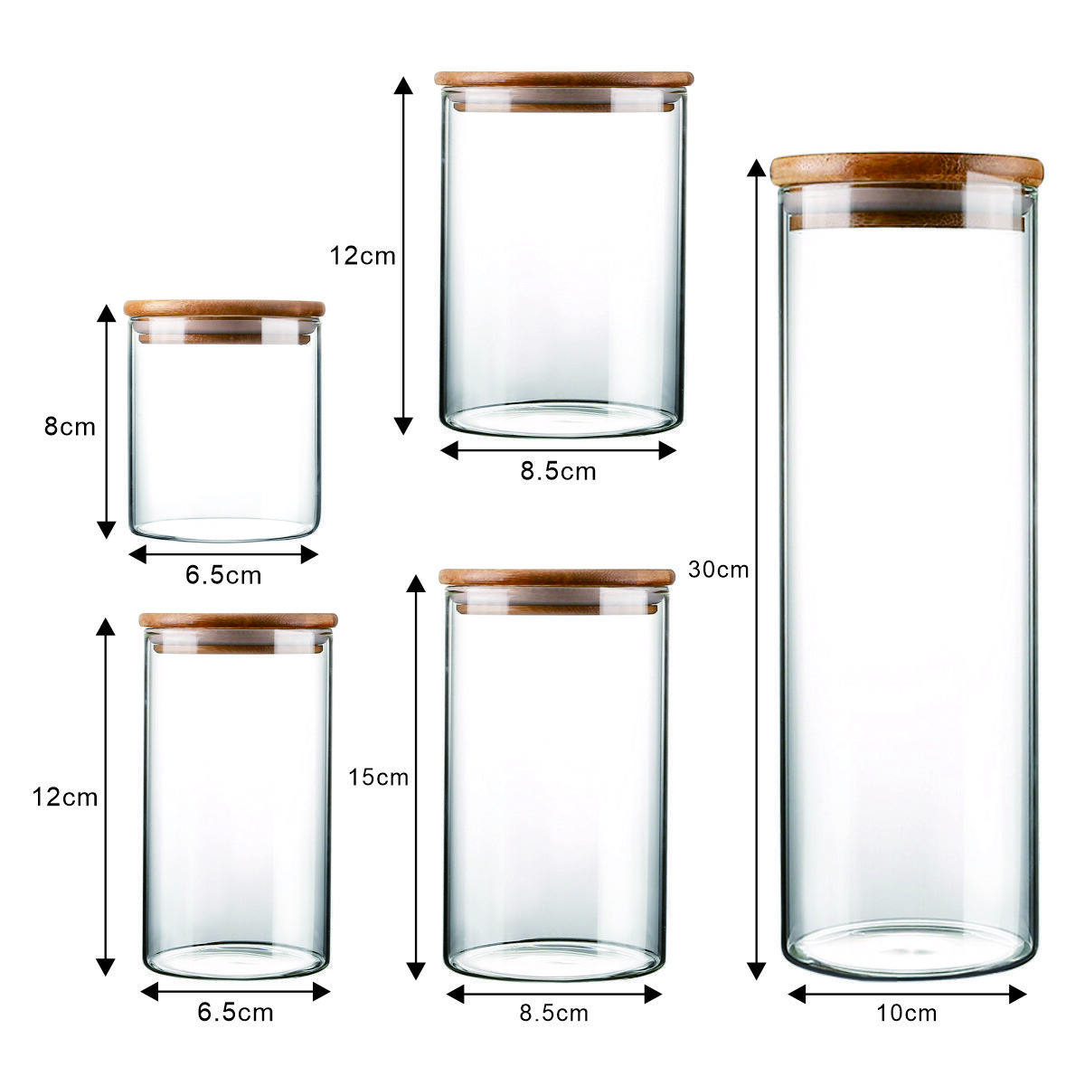 Round glass jar 8