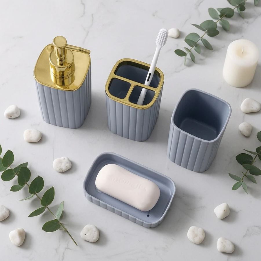 Vertical-Stripe Luxury Bathroom Set 2