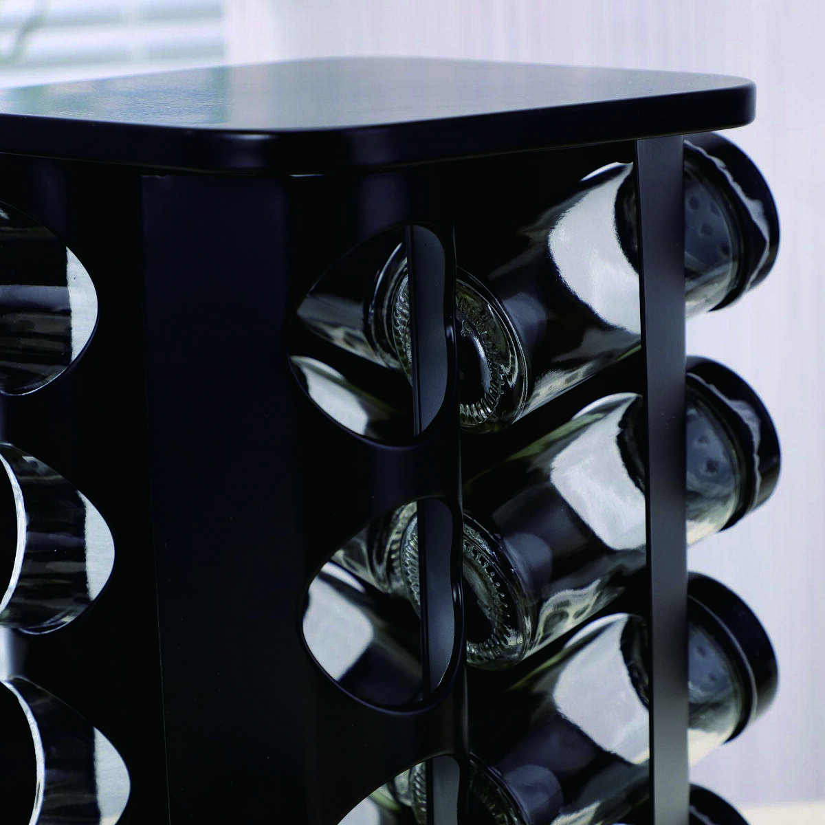 Square 12-Head Stainless Steel Spice Jar Set Rotating Spice Tower 3