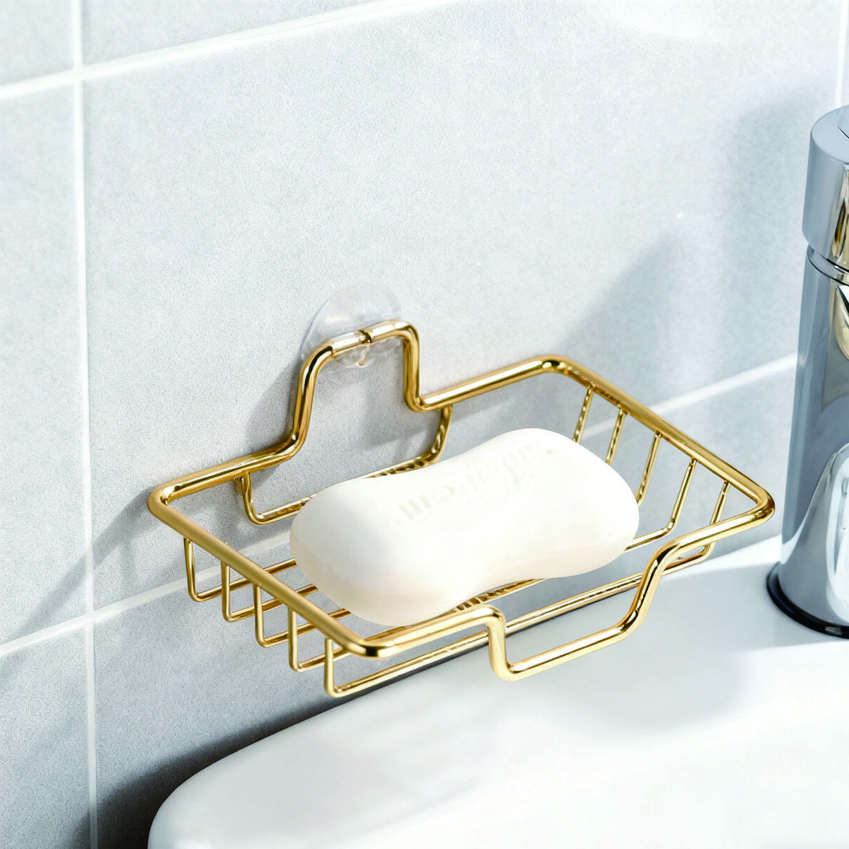 Light Luxury Gold Adhesive-Free Wall-Mounted Soap Dish 4