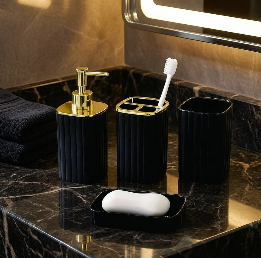 Luxury Vertical-Striped Bathroom Set 5