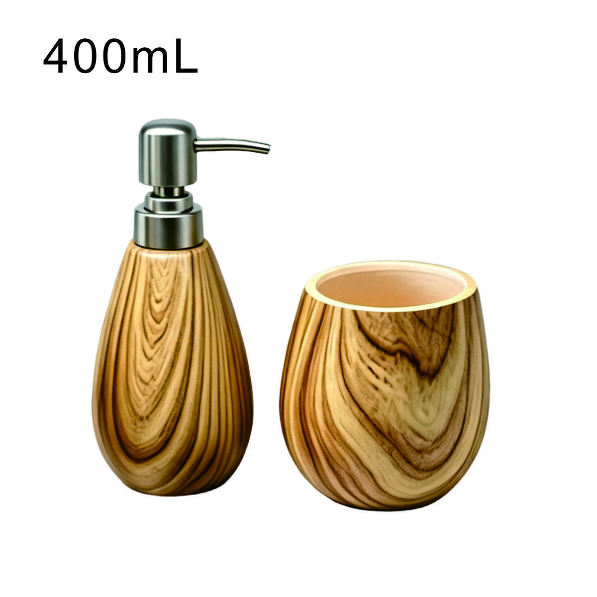 Wood Grain Bathroom Accessories Set 5