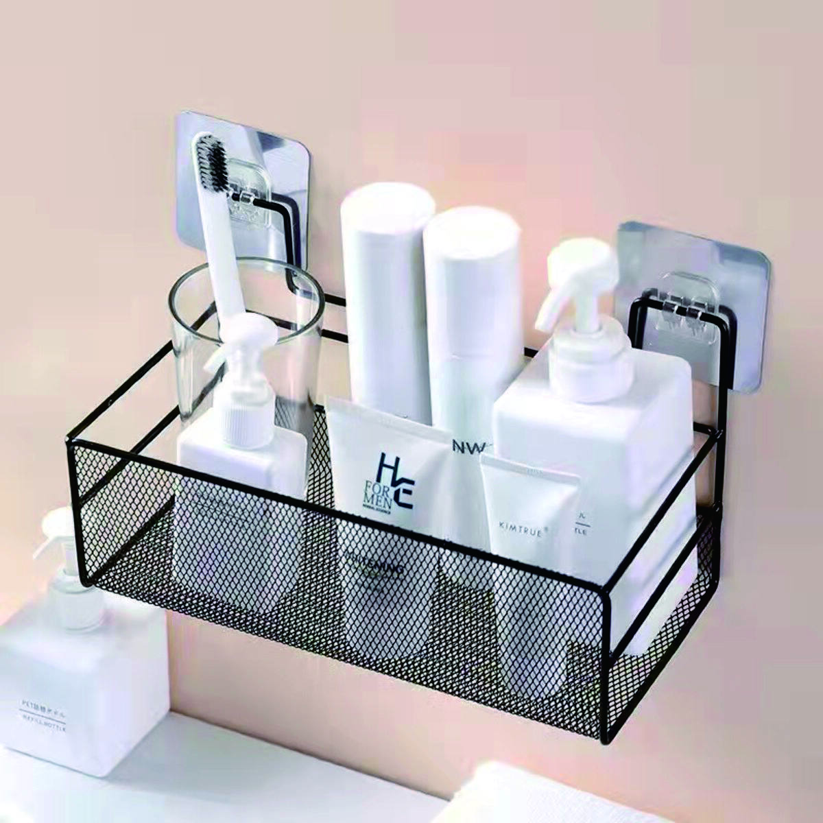 No-Drill Metal Wall-Mounted Storage Baskets (2-Pack) 5