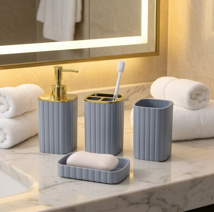Vertical-Groove Luxury Bathroom Set 3