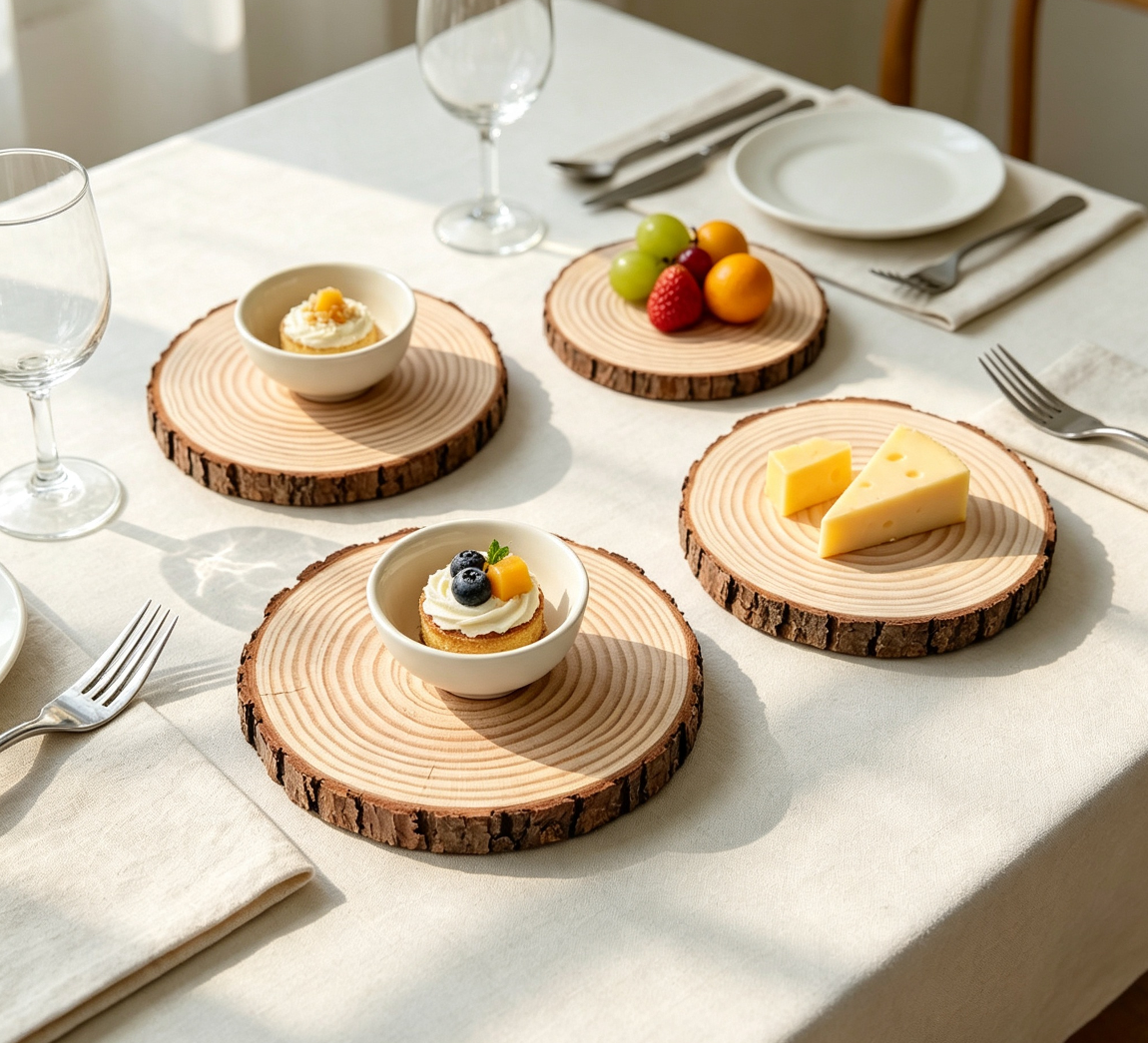 Natural wood slices with growth rings for DIY crafts and decor 3