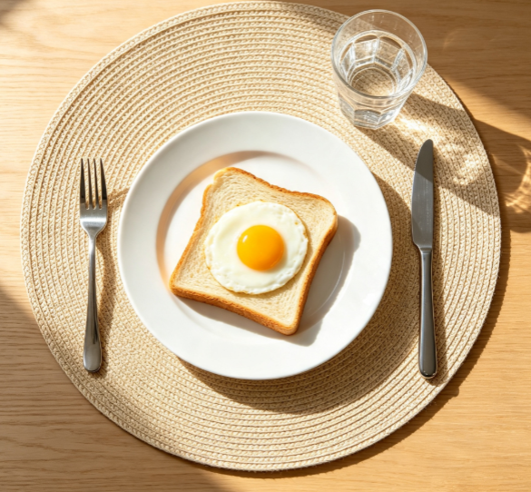 Minimalist round solid-color PVC woven placemat, heat-resistant and anti-scald 3