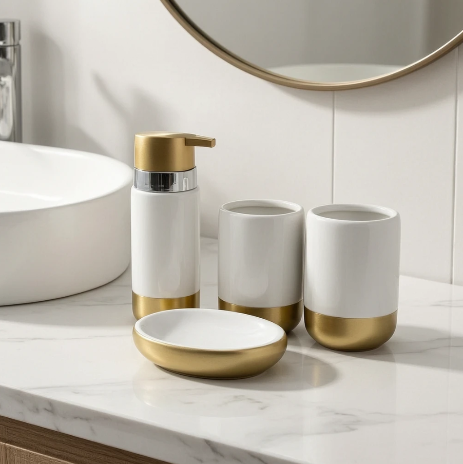 Platinum Ceramic Bathroom Fixture Set 4