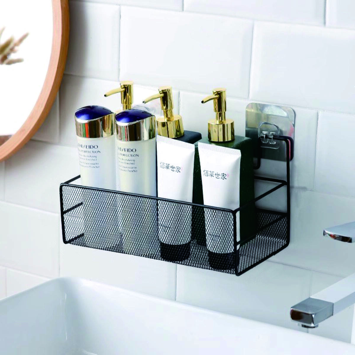 No-Drill Metal Wall-Mount Storage Basket 3