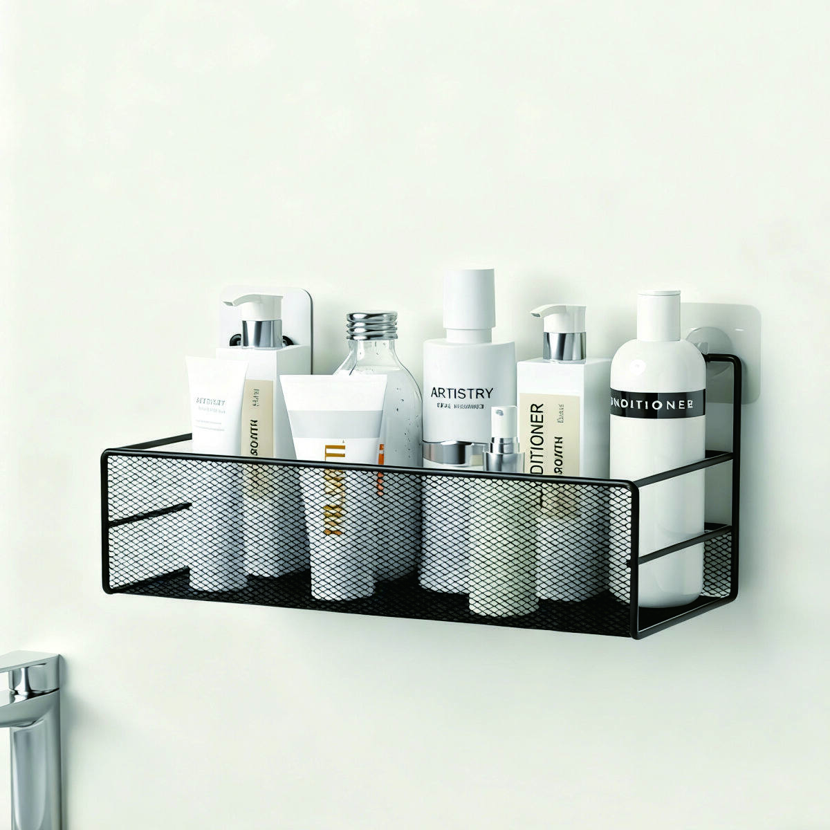 Drill-Free Metal Wall-Mounted Storage Basket (2-Pack) 6