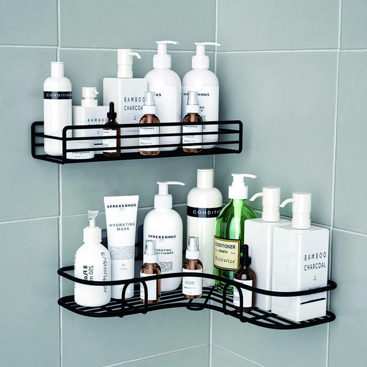 L-Shaped Corner Wall-Mounted Metal Storage Rack 3
