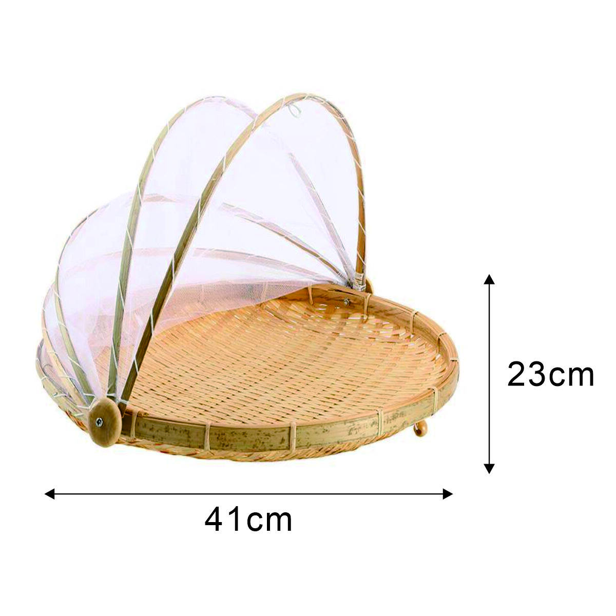 Round Bamboo Food Cover Set (3-Piece) 6