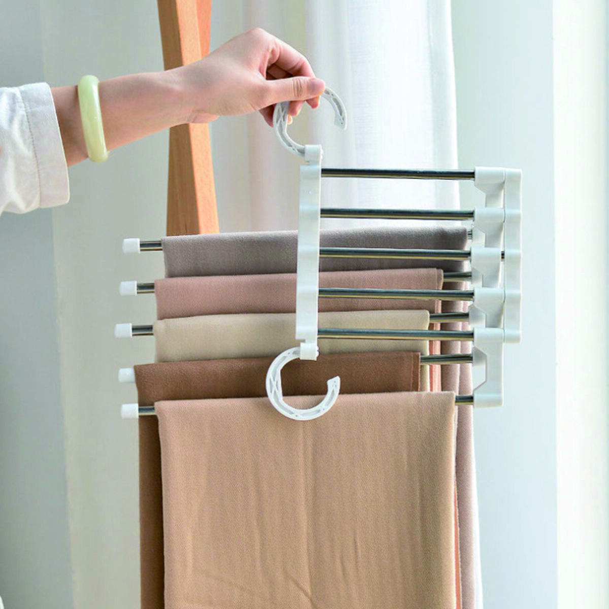 Stainless Steel Multi-Purpose Multi-Tier Foldable Clothes Storage Rack 5