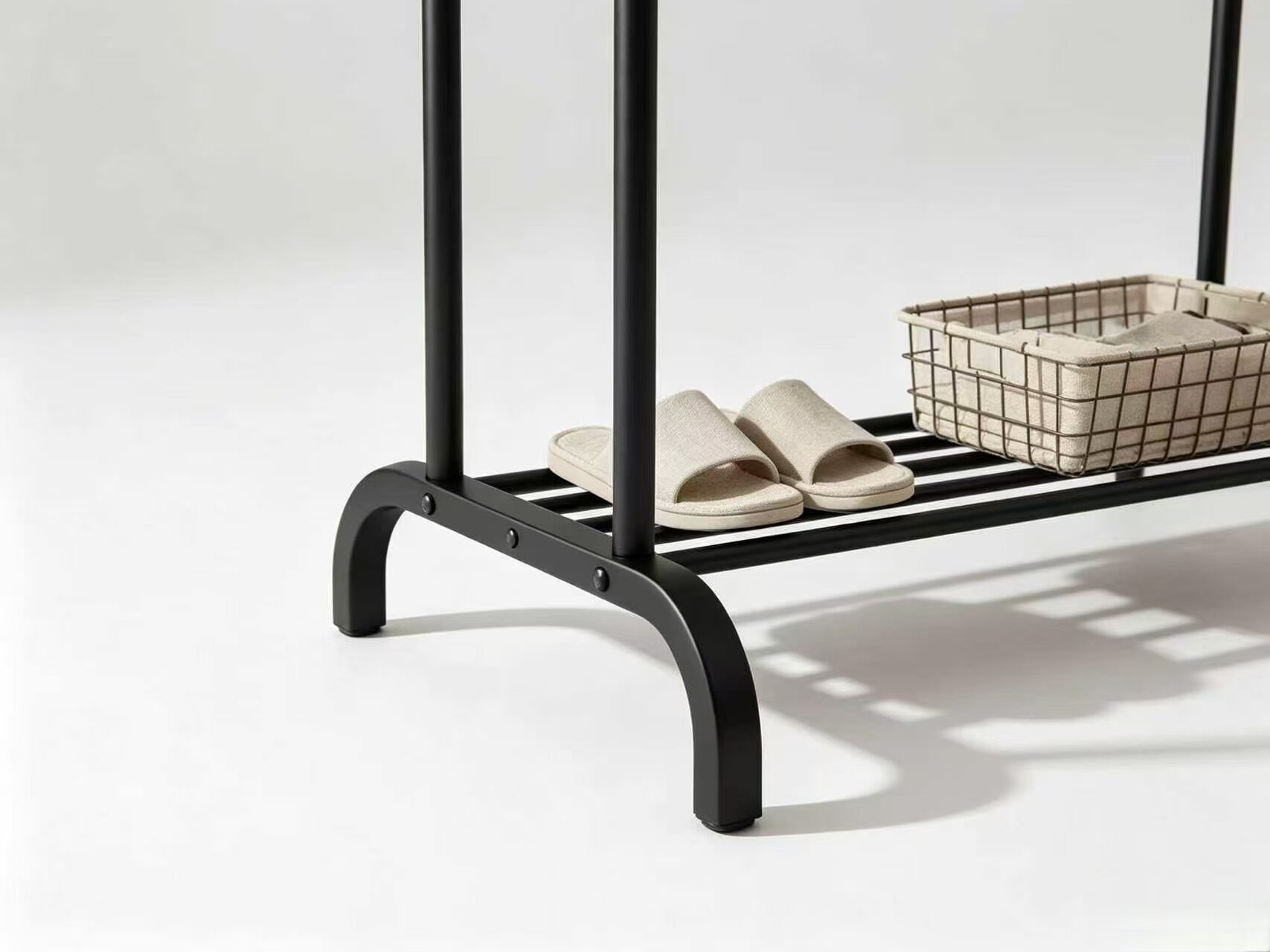 Multi-Function Tree Fork Double-Pole Floor Coat Rack 4