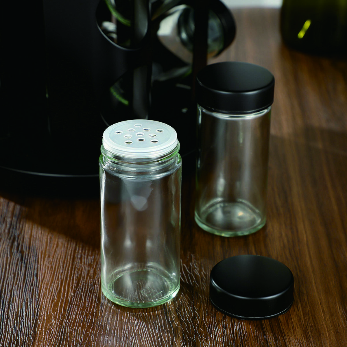 Multi-Purpose Black 16 Head Kitchen Spice Jar Storage Set 3