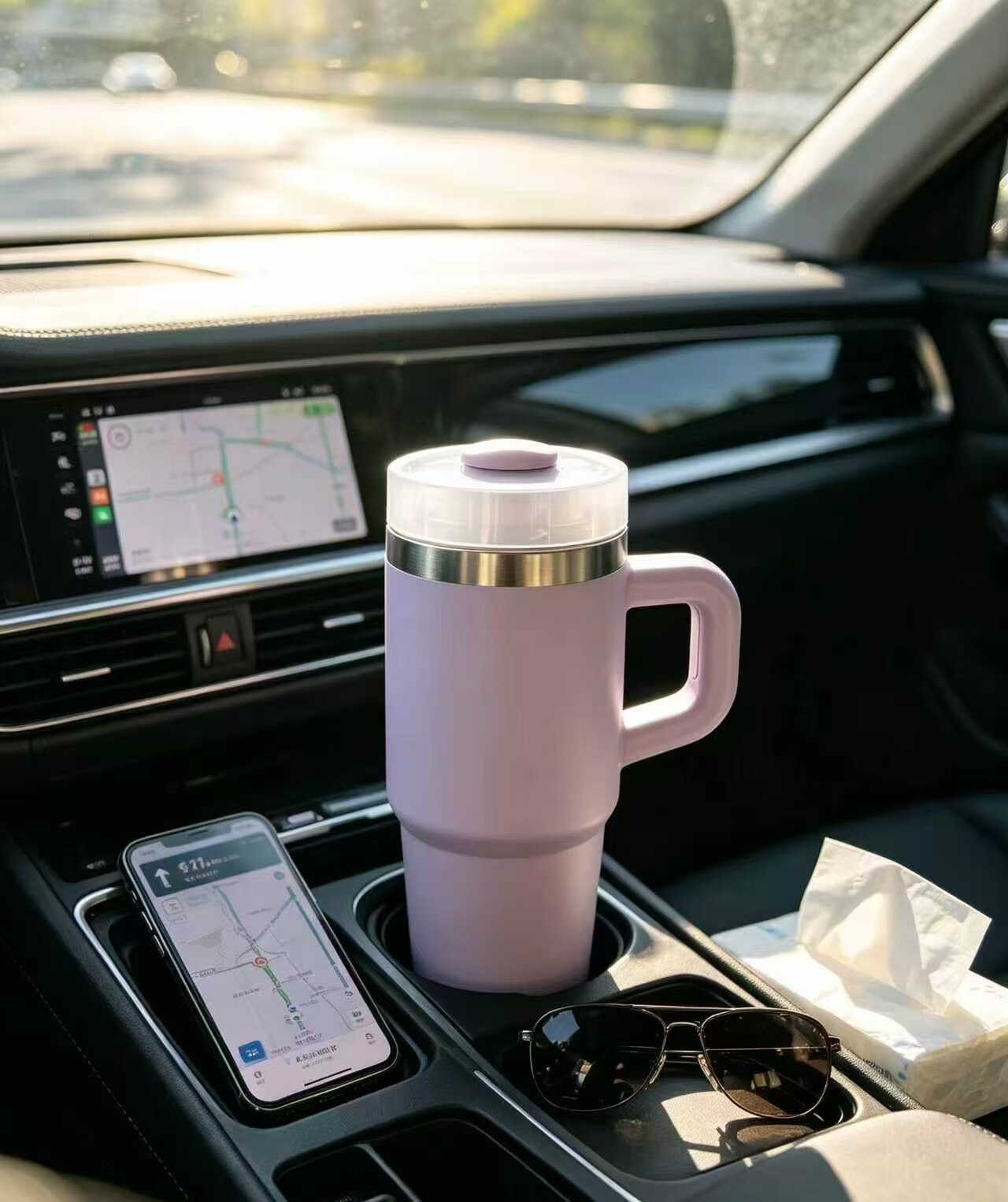 Taro Purple Large-Handle Insulated Mug 2