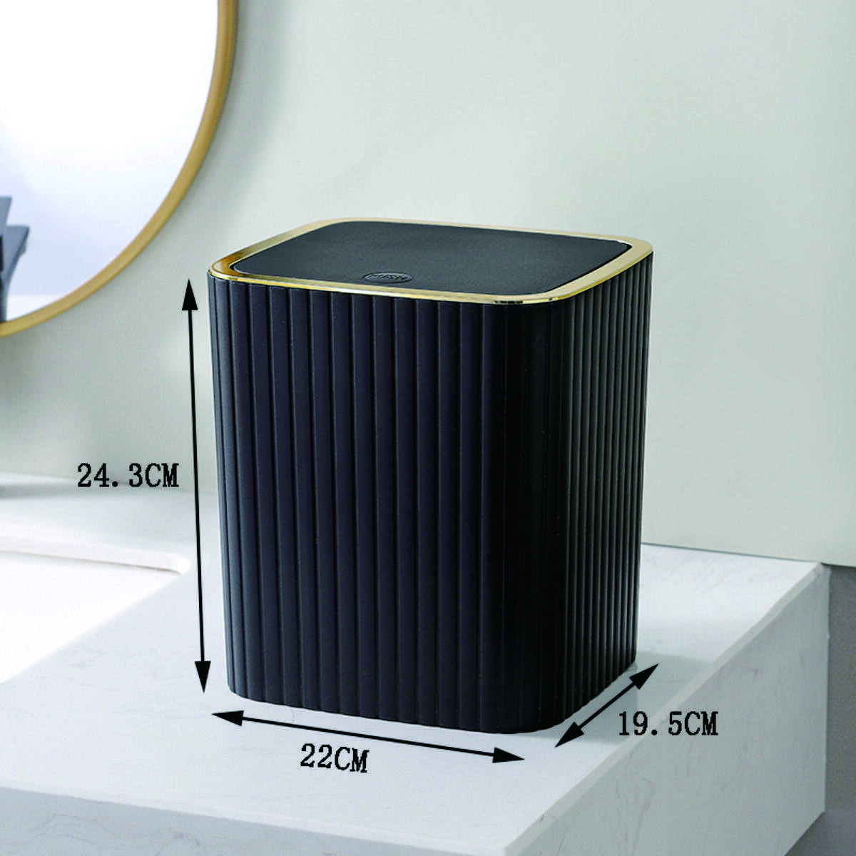 Black and Gold Vertical Stripe Bathroom Set 4