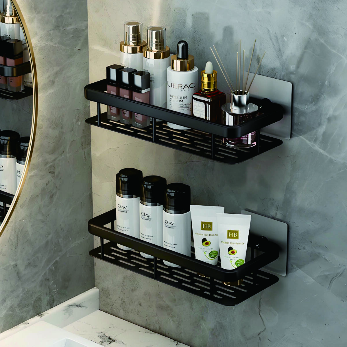 Long Two-Tier Wall-Mounted Shelf 2