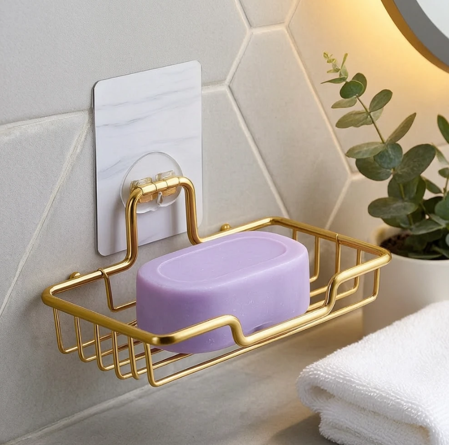 Light Luxury Gold Non-Drill Wall-Mounted Soap Dish 2