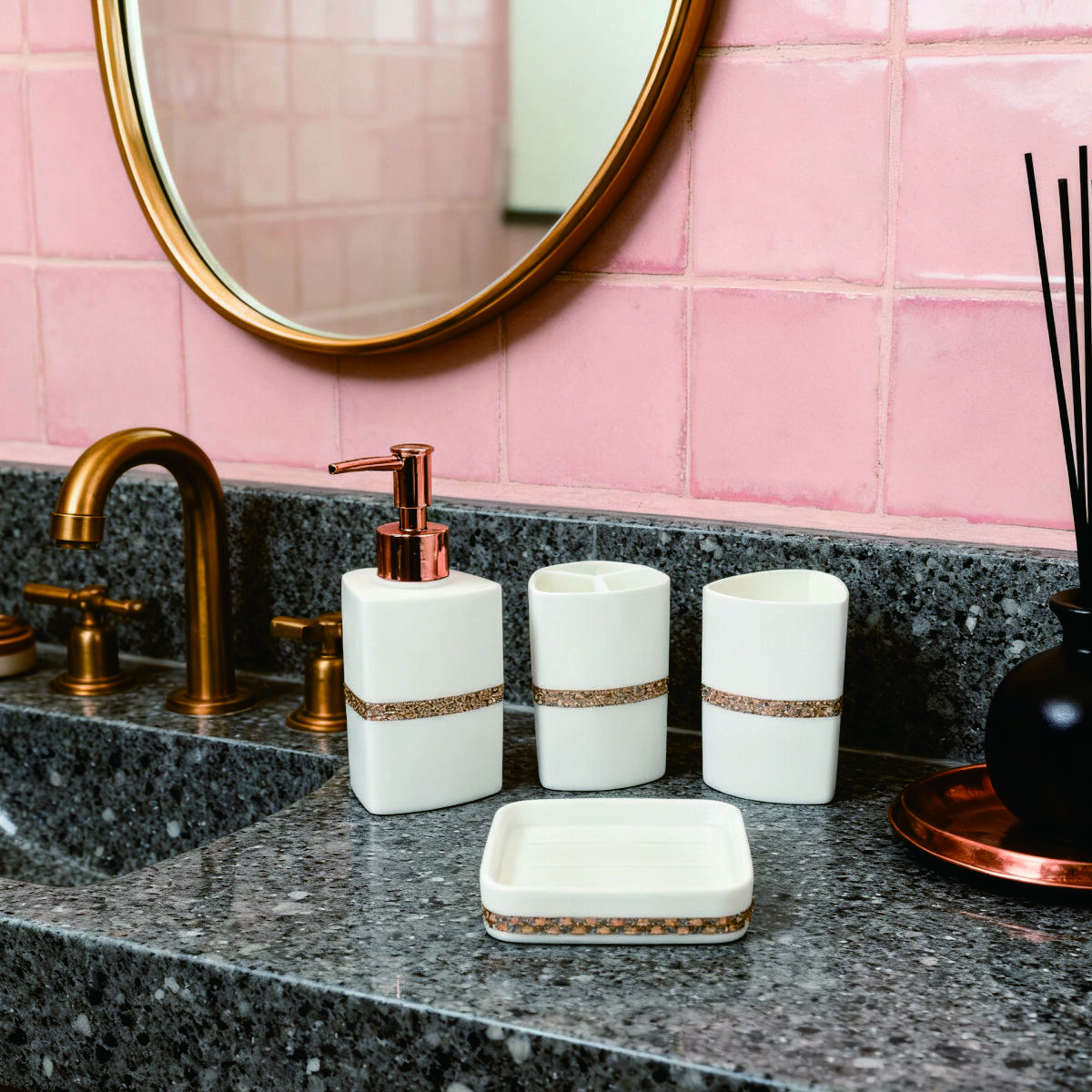 Luxury Diamond-Set Bathroom Accessory Set 2