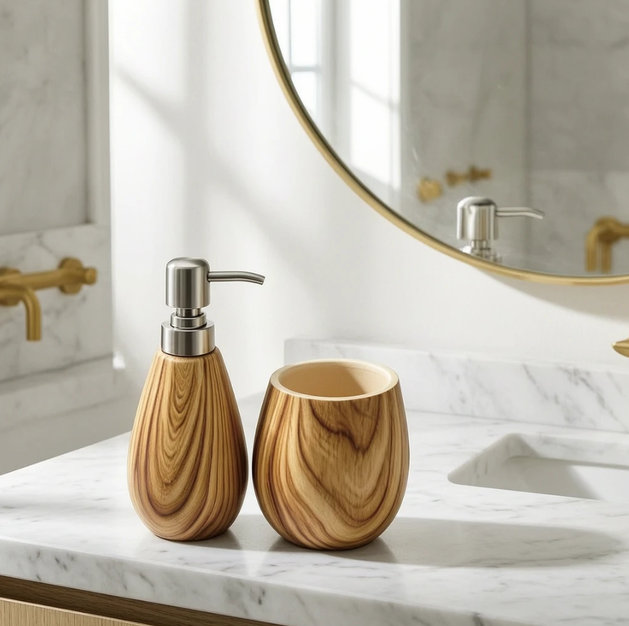 Wood Grain Bathroom Towel Set 3