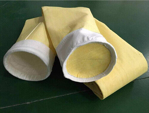 Dust collector filter bags with sewn cuffs ready for installation