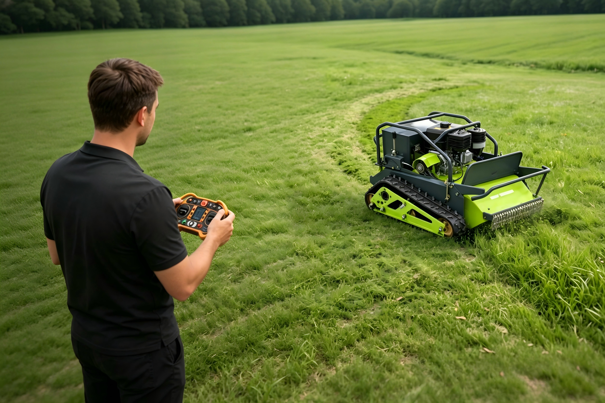 Remote Controlled Grass Shredder by gasoline