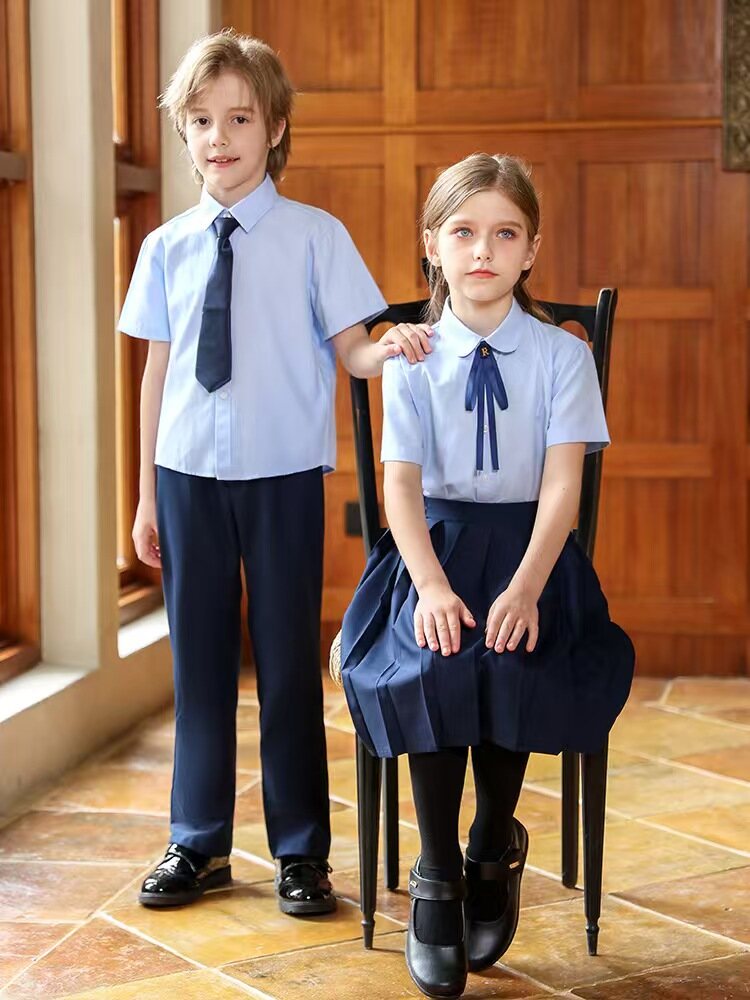 Light Blue Shirt Set with Navy Tie