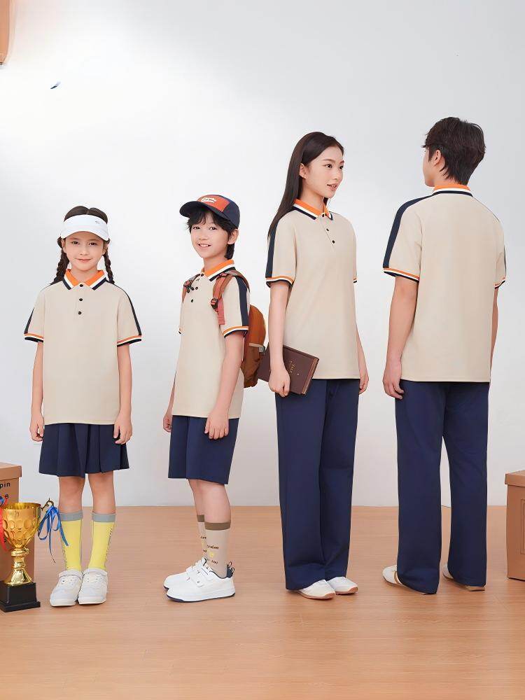 Youth Sports Polo Set - Beige & Navy