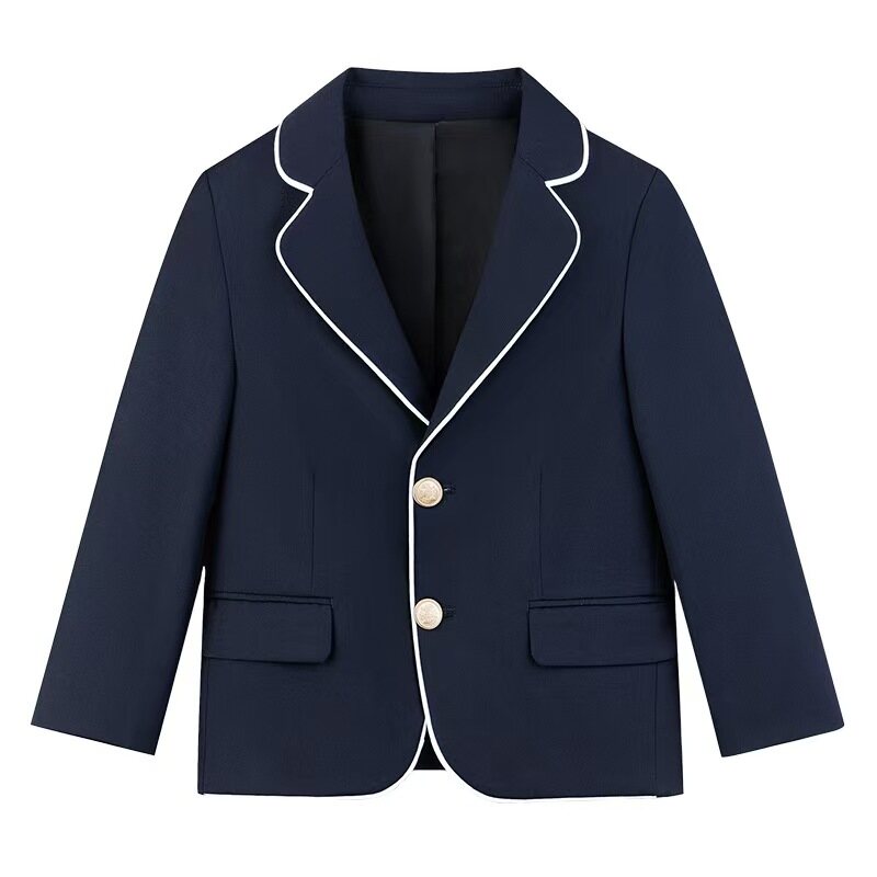 Navy Blazer with White Piping