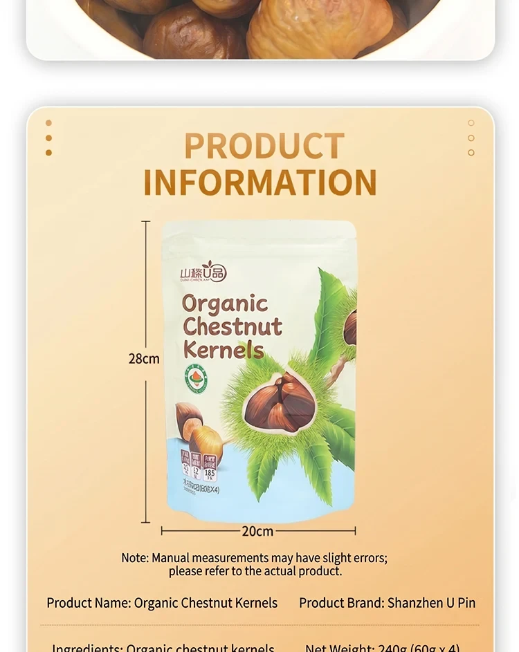 Organic Chestnut Kernels - detail