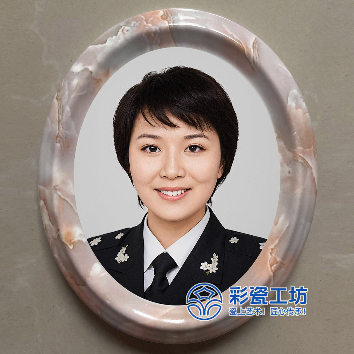 瓷像边框椭圆瓷像