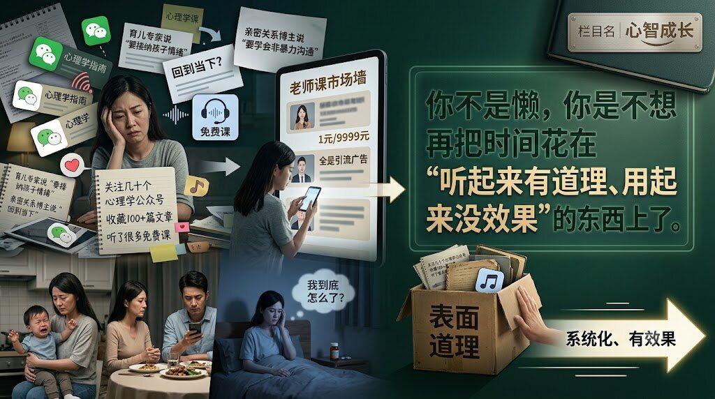 30+岁女性心理学系统课程推荐:拒绝碎片化知识,用一套完整体系走出空虚迷茫