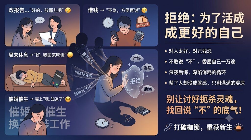 不敢拒绝、害怕冲突、总是讨好别人?如何建立清晰边界,活出有力量的自己