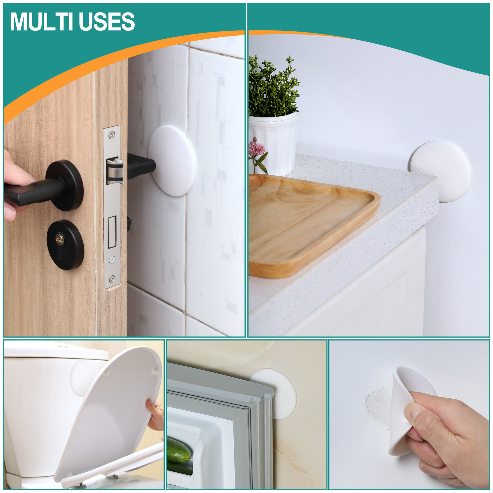 Nrtany 3.15" Door Stoppers Wall Protector view 4