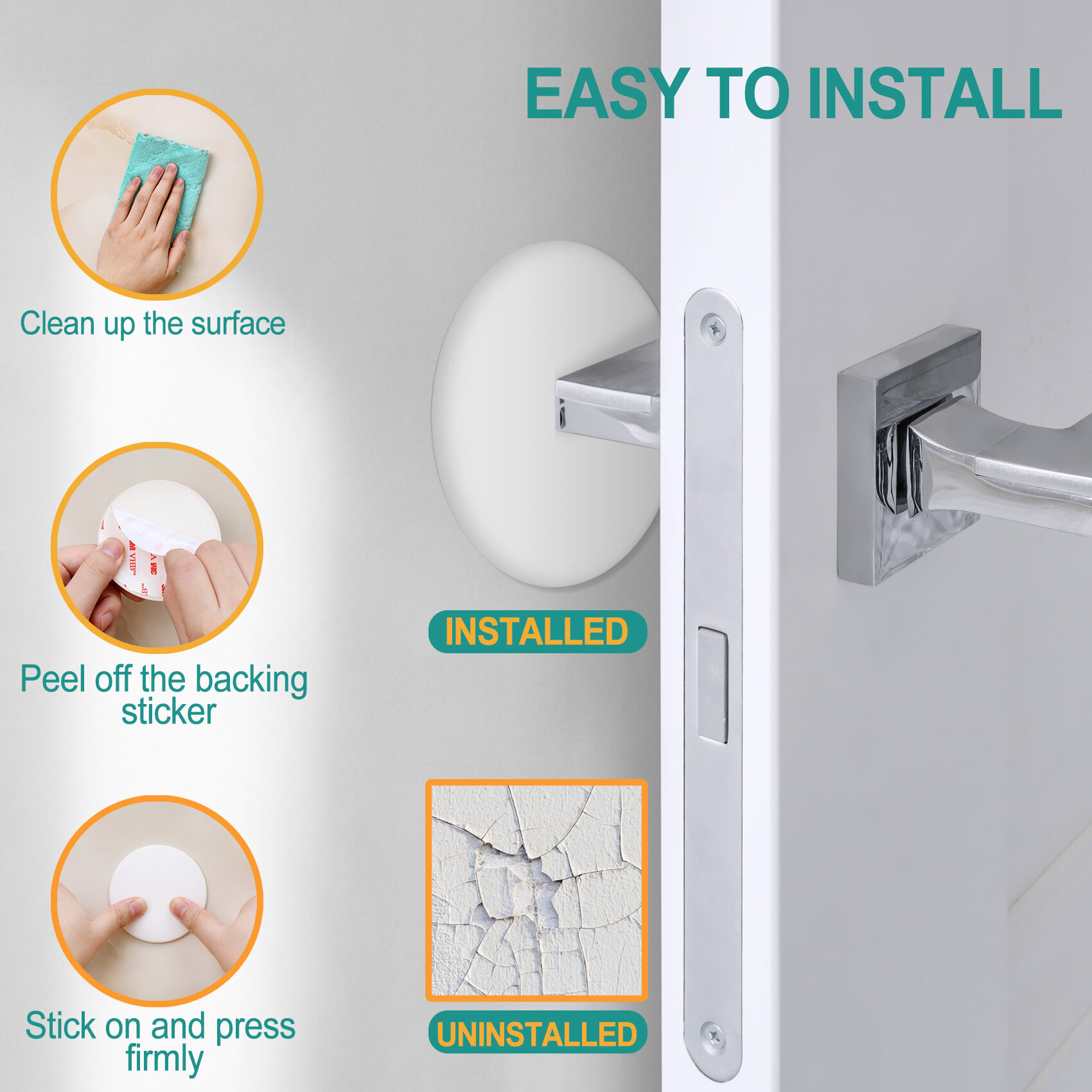 Nrtany 3.15" Door Stoppers Wall Protector view 7