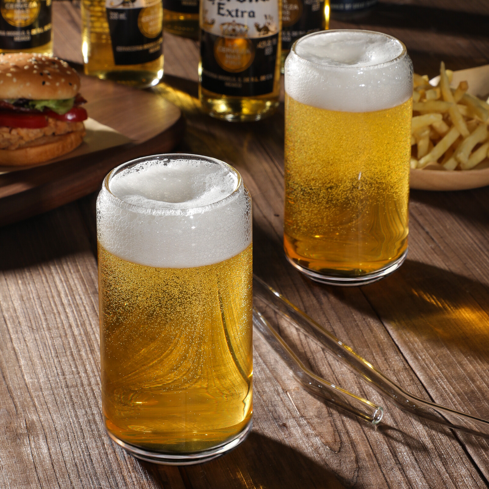 NETANY Drinking Glasses with Glass Straw 4pcs Set view 5