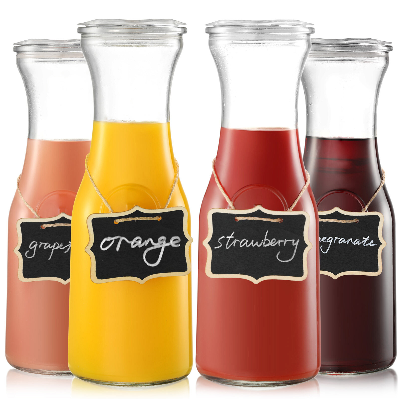 NETANY Set of 4 Glass Carafe with Lid