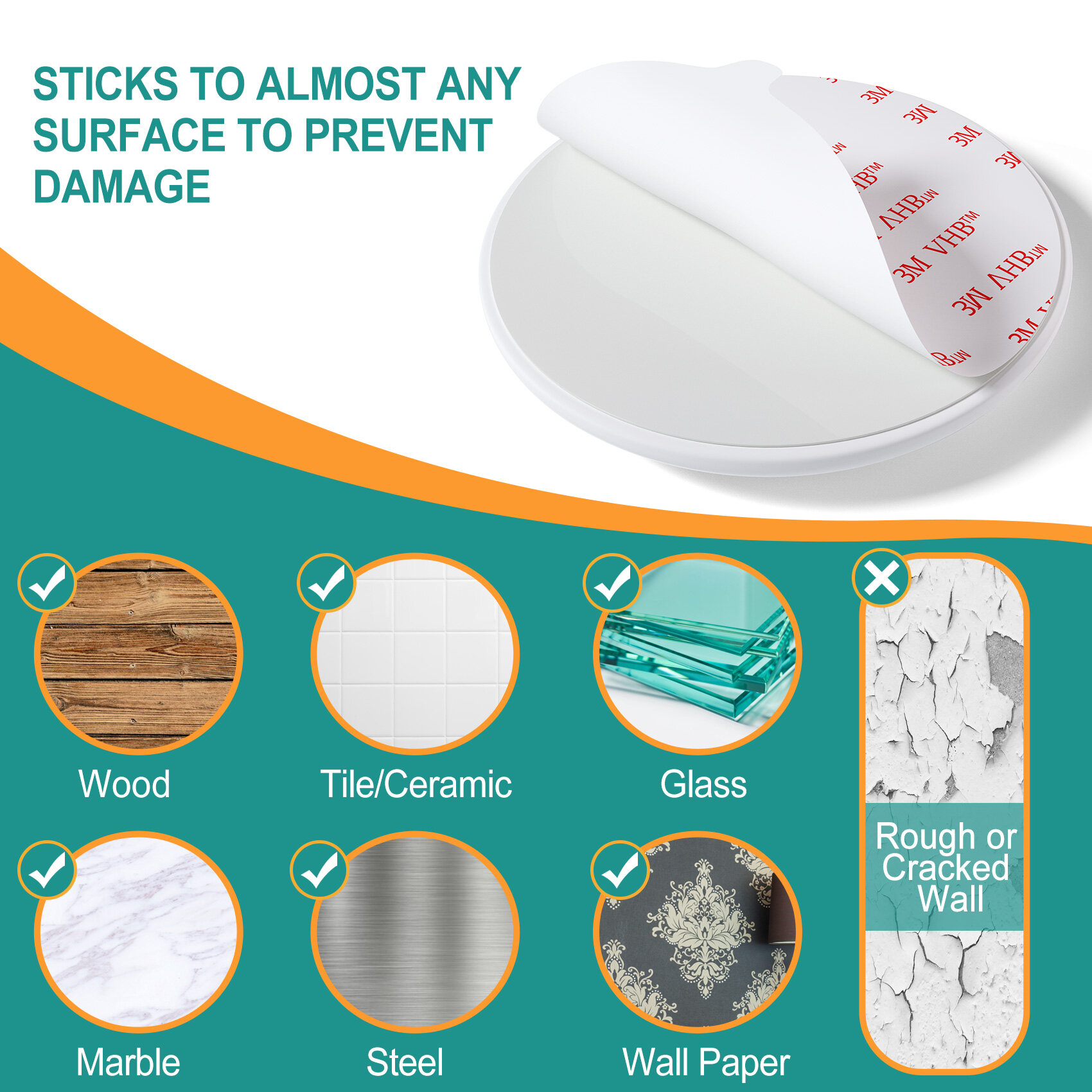 Nrtany 3.15" Door Stoppers Wall Protector view 6