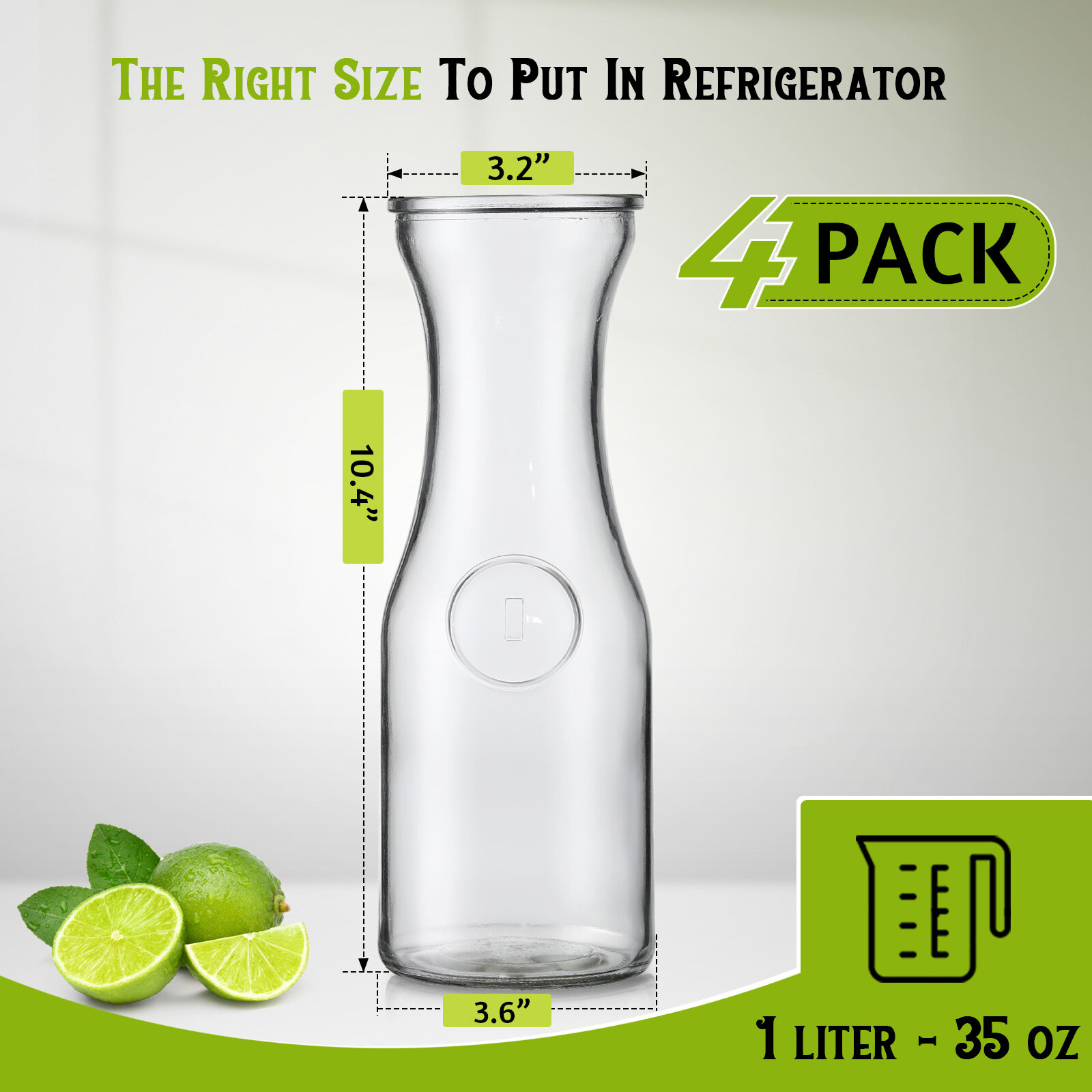 NETANY Set of 4 Glass Carafe with Lid view 2