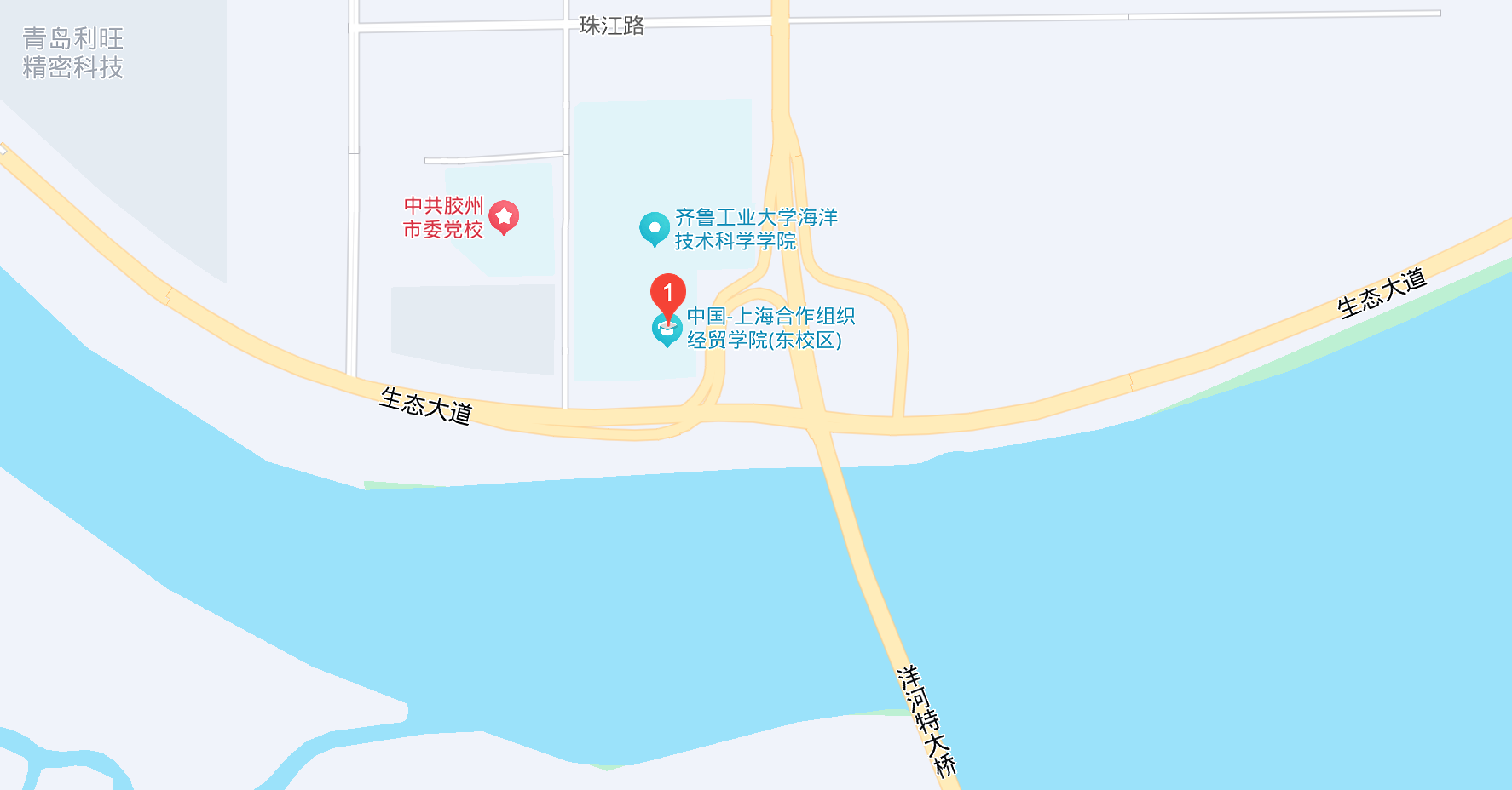 招办地址地图 - 上合经贸学院东校区