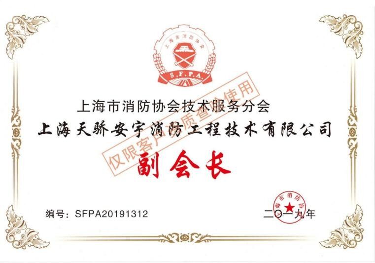 上海市消防协会技术服务分会副会长单位