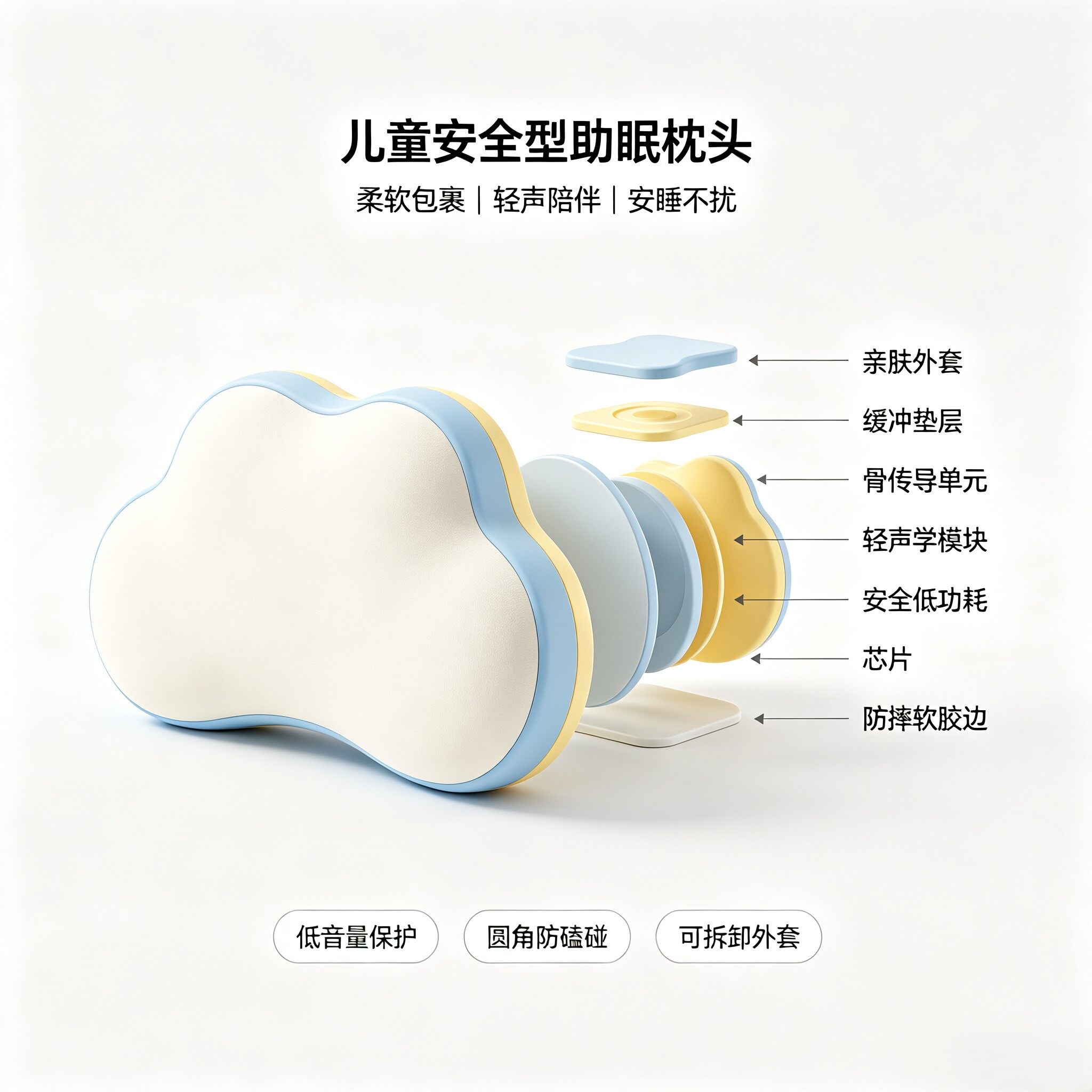 白噪音骨传导助眠枕头系列