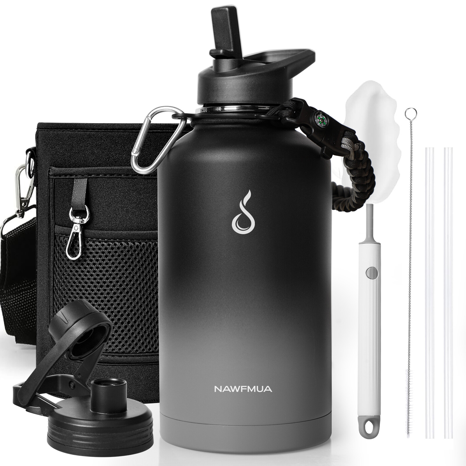 64 oz Water Bottle Matte Black 64oz