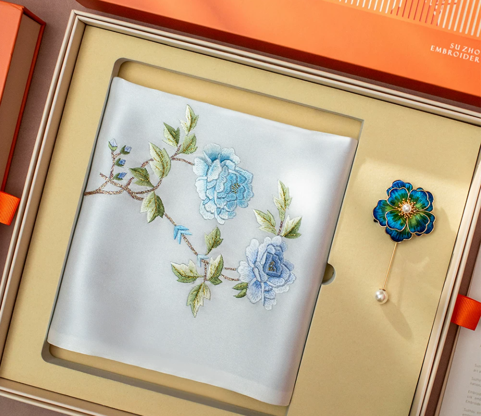 Embroidered Silk Scarf 2