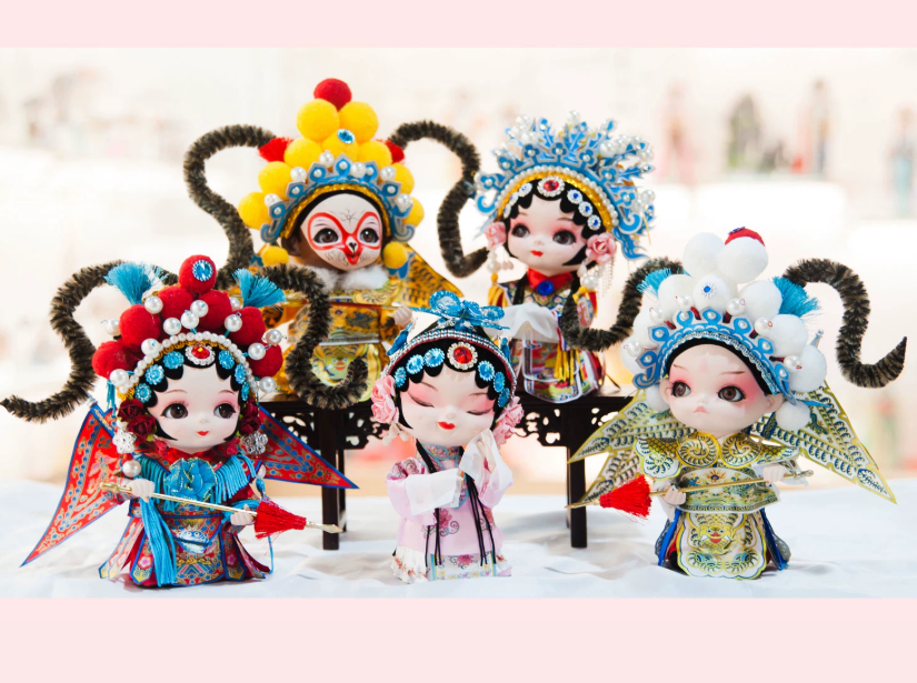 Chinese Silk Figurine, Peking Opera Doll