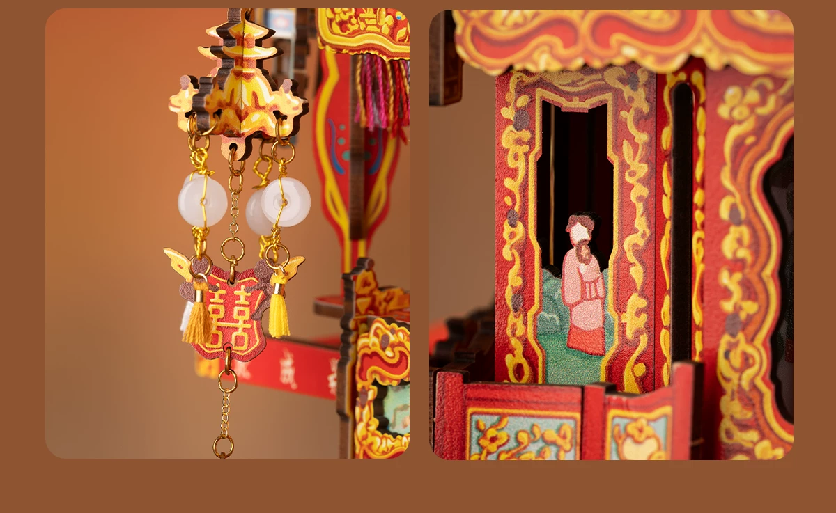 Buildable Wooden Ningbo Bridal Sedan Chair Music Box 6