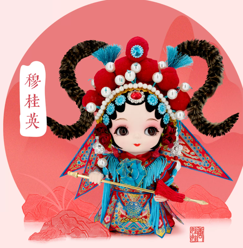 Chinese Silk Figurine, Peking Opera Doll
