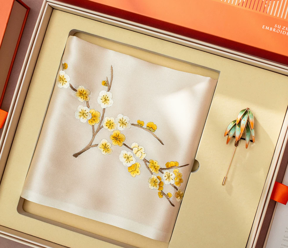 Embroidered Silk Scarf 3