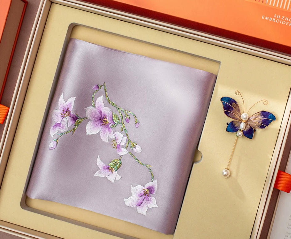 Embroidered Silk Scarf 4